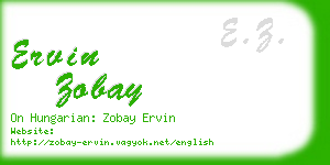 ervin zobay business card